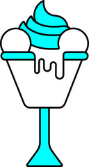 Poster - Cyan And White Color Sundae Icon.