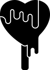 Poster - Heart Shape Ice Cream Icon In Glyph Style.