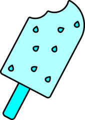 Poster - Ice Cream Stick Icon In Cyan Color.