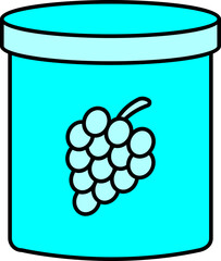 Poster - Ice Cream Tub Icon In Cyan Color.