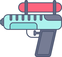 Sticker - Illustration Of Water Gun Icon In Pink And Blue Color.