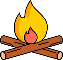 Poster - Bonfire or Holika icon in flat style.