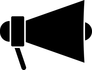 Sticker - Illustration of megaphone glyph icon.