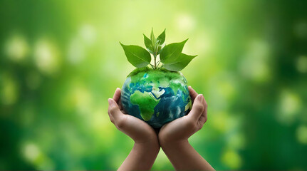 environmental cooperation unity of businesspeople and community together protecting small sprout with hands future environmental conservation and sustainable esg modernization development .AI