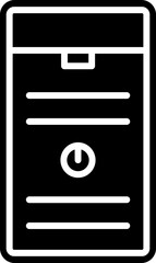 Poster - Computer CPU Icon in Black And White Color.