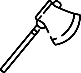 Sticker - Isolated Axe Icon in Line Art.