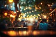 Bokeh background Street Bar beer restaurant, outdoor in asia, People sit chill out and hang out dinner and listen to music together in Avenue, Happy life, work hard play hard. Generative AI