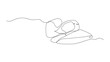 © MuhammadZulfan - Continuous single line sketch drawing of woman sleeping on pillow bed one line lifestyle vector illustration