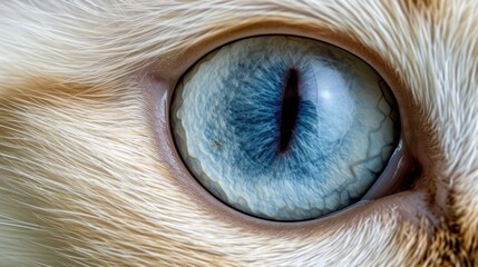 Poster - a close up of a cat's eye with a cat's blue and white cat's eye.