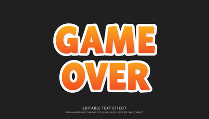 game over editable text effect template vector design with abstract style