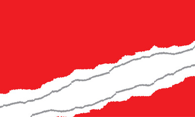 Wall Mural - Torn a half sheet of red paper from the bottom. Vector template paper design. Vector Illustration.