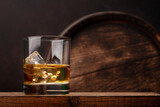 Fototapeta Tulipany - Scotch whiskey glass