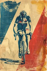 Wall Mural - French cycling race vintage poster.