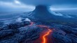 Iceland volcano. AI