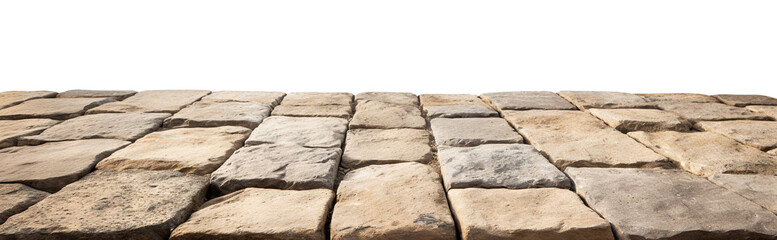 Wall Mural - Perspective of neatly arranged paving stone blocks forming a pavement, cut out