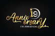 © LogoDesign24 - Star element gold color mixed luxury 19th anniversary invitation celebration