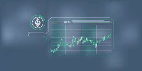 Wall Mural - Simple infographics about the growth of the Ethereum price.