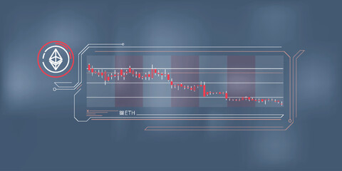 Wall Mural - Clear and concise infographics of Ethereum price fall.