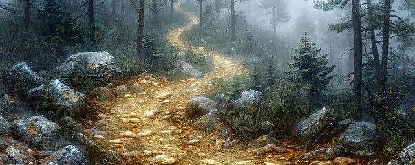 Sticker - path through the forest