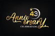 © LogoDesign24 - Star element gold color mixed luxury 43th anniversary invitation celebration
