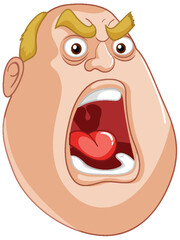 Poster - Cartoon illustration of a man with a surprised expression.