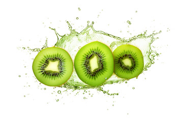 Kiwi in splash isolated on transparent background Remove png, Clipping Path, pen tool