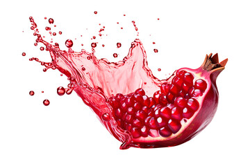 Wall Mural - Pomegranate juice splash isolated on transparent background Remove png, Clipping Path, pen tool