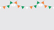 © K Ching Ching - Seamless flag of Ireland triangle party bunting border. Flat vector illustration.
