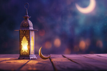 Wall Mural - Festive greeting card for Muslim holy month Ramadan Kareem.