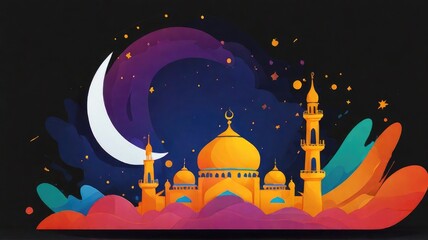 Canvas Print - illustration of a mosque