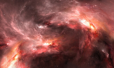 Wall Mural - fantasy space nebula. giant interstellar cloud with stars
