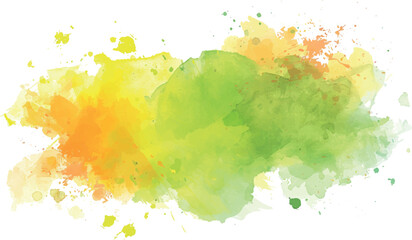 watercolor abstract isolated background green and yellow colors