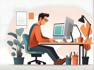 person working on computer