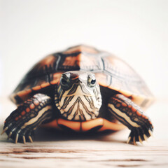 Wall Mural - turtle on a white background