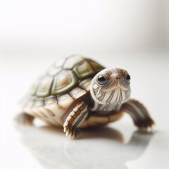 Wall Mural - turtle on a white background