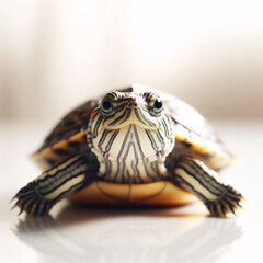 Wall Mural - turtle on a white background