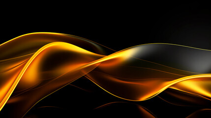 Sticker - Abstract dark yellow curve background