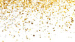 gold confetti paper isolated white background