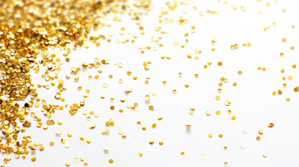 Wall Mural - luxury gold confetti for party celebration with white background