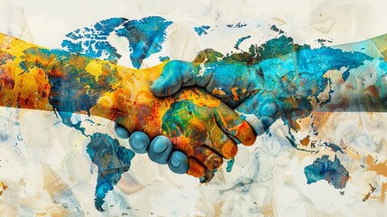 Wall Mural - global business initiatives promote economic development and cultural exchange