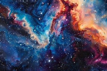 Wall Mural - Liquid galaxy background made of paint Generative Ai 