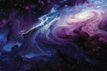 Wall Mural - Liquid galaxy background made of paint Generative Ai 