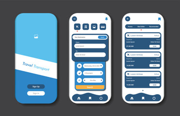 Wall Mural - travel app screens interface design. vector illustration