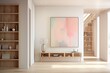 Soft Color Palette Minimalist Hallway Design Inspirations: Abstract Wall Art Delight