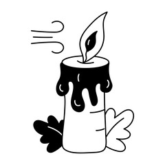 Canvas Print - Check this doodle style icon of candle 