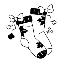 Poster - Get a glimpse of bow socks doodle icon 