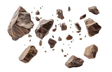 Wall Mural - falling rocks isolated transparency background.