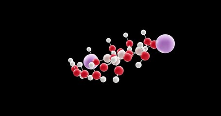 Wall Mural - Borax molecule, rotating 3D model of food additives e285, looped video on a black background