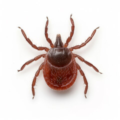 Tick ricinus ixodes isolated on white