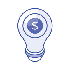 Wall Mural - Dollar inside bulb depicting innovative idea, financial idea icon design